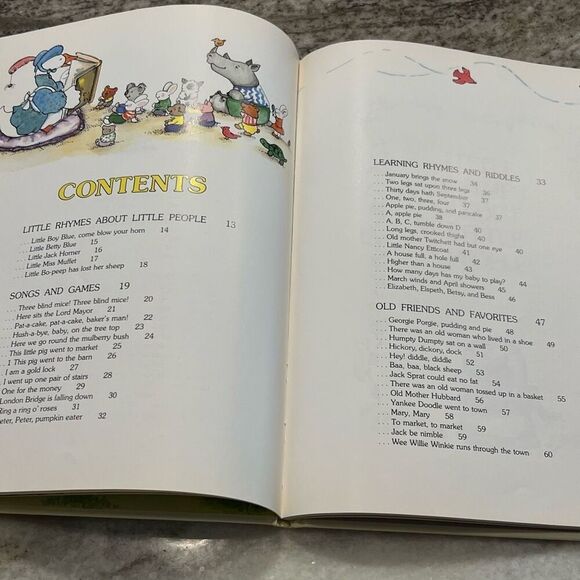 Little People’s Mother Goose, Vintage Hardcover Book, Nursery Rhyme Compilation - Picture 5 of 11